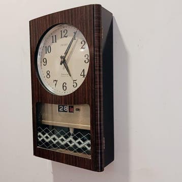 Horloge électromagnétique - Seiko - Industrial Bois -, Antiek en Kunst