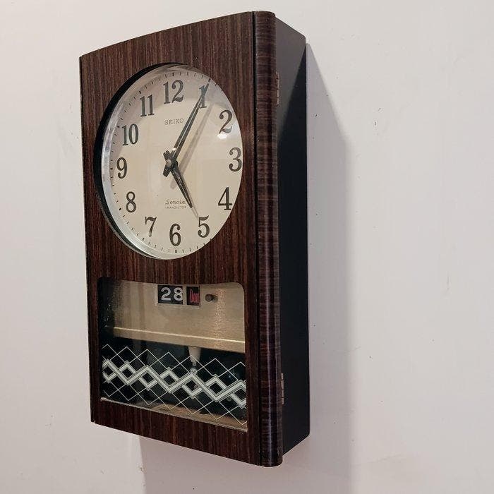 Horloge électromagnétique - Seiko - Industrial Bois -, Antiek en Kunst, Antiek | Klokken