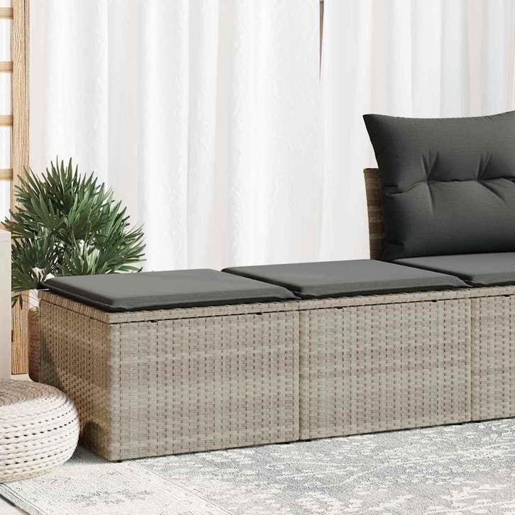 vidaXL 2-delige Loungeset met kussens poly rattan acacia, Tuin en Terras, Tuinsets en Loungesets, Loungeset, Nieuw, Verzenden