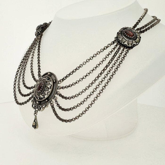 Sans prix de réserve - Collier Argent - grenade, Bijoux, Sacs & Beauté, Colliers