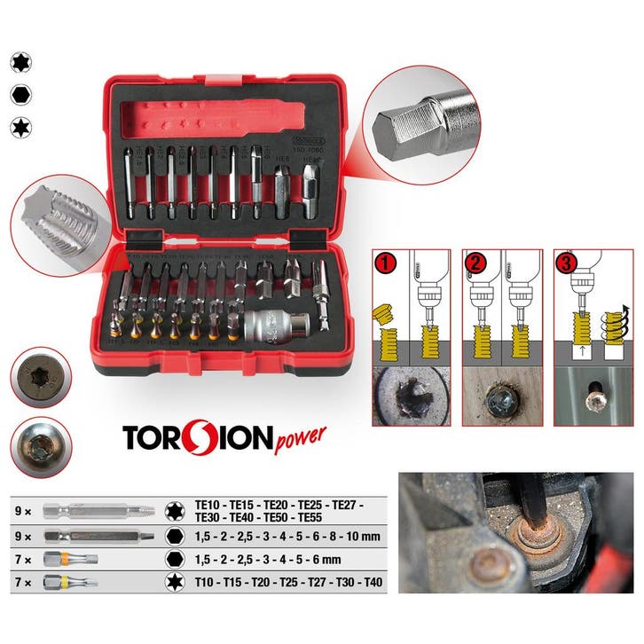 KS Tools 1/4 + 10 mm Torx- en inbusboutuitdraaiset 34-delig, Autos : Divers, Outils de voiture, Envoi