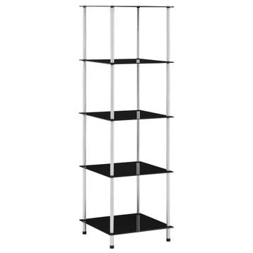 vidaXL Kastje 5-laags 40x40x130 cm gehard glas zwart, Verzenden, Nieuw