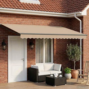 vidaXL Elektrisch Uitschuifbare Zonneluifel Beige en, Verzenden, Nieuw