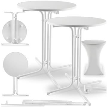 Statafel Eren inklapbaar met hoes 90x110cm - wit, Set van 2, Verzenden, Nieuw