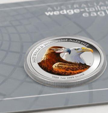 Australië. 1 Dollar 2026 – Wedge-Tailed Eagle – 1 oz Silver, Postzegels en Munten