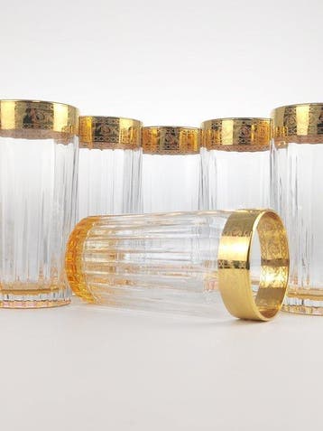 SECOLOVENTESIMO - Drinkservies (6) - Geen loodkristal Gold