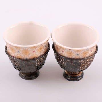 Ottoman Silver Sultan II.Abdülhamid Han Tughra Coffee Cup