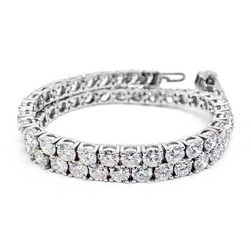 Armband - 14 karaat Witgoud - 5.44ct. tw. Diamant