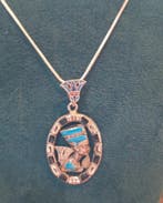 Hanger in Egyptische revival-stijl aan een ketting - Zilver