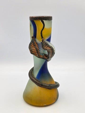 Vase en forme de bouteille (2) - Verre, Métal