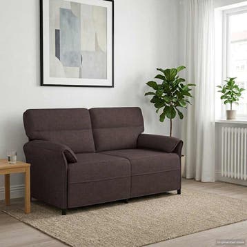 vidaXL 2-Zits Sofa 2-zits Donkerbruin 158 x 83 x 95 cm Stof, Verzenden, Nieuw