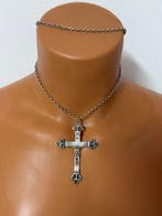 Vintage Crucifix - .925 zilver - 1850-1900 - Kruisbeeld en, Antiek en Kunst