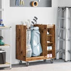 vidaXL Golfkast met wiel Effen Oudhout 90 x 45 x 98 cm, Sport en Fitness, Golf, Verzenden, Nieuw