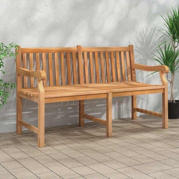 vidaXL Tuinbank 150 cm massief teakhout, Verzenden