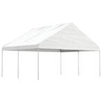 vidaXL Prieel met dak 4,46x5,88x3,75 m polyetheen wit, Tuin en Terras, Partytenten, Verzenden, Nieuw
