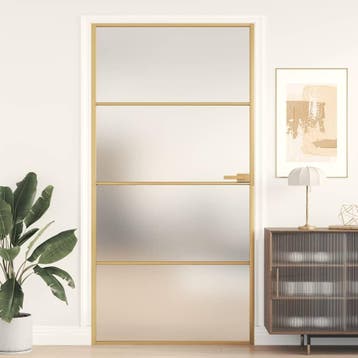 vidaXL Binnendeur smal 102,5x201,5 cm gehard glas en, Doe-het-zelf en Bouw, Deuren en Vliegenramen, Verzenden, Nieuw