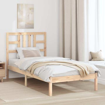 vidaXL Bedframe massief hout 90x200 cm, Verzenden, Nieuw