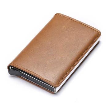 RFID Creditcard Houder Portemonnee - Vintage Leren Aluminium, Verzenden, Nieuw