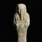Oude Egypte, late periode Faience Shabti-figuur, 12,5 cm