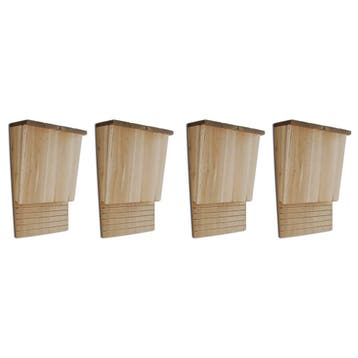 vidaXL Vleermuizenkasten 4 st 22x12x34 cm hout, Tuin en Terras, Vogelhuisjes en Vogelbaden, Verzenden, Nieuw