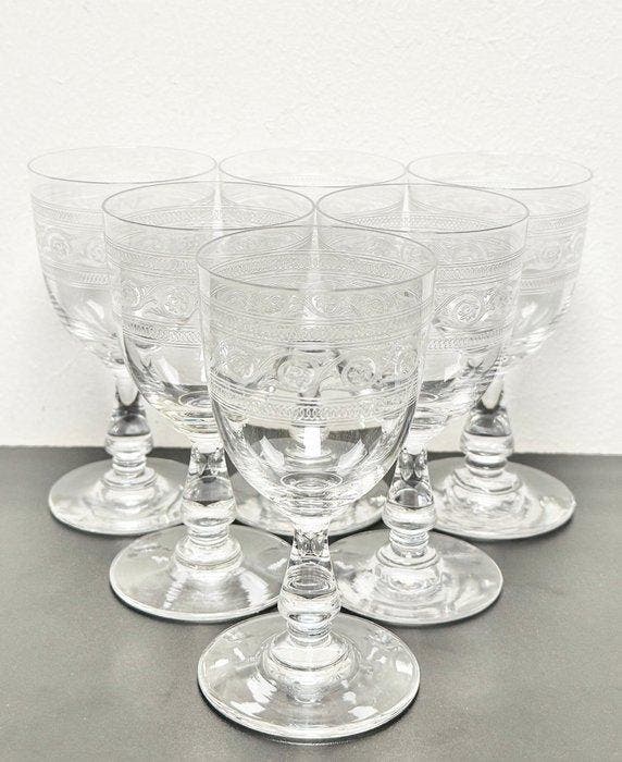 Baccarat - Wijnglas (6) - Athénienne - 7742 Gondole -, Antiek en Kunst, Antiek | Glaswerk en Kristal