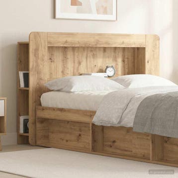 vidaXL Hoofdeinde Kast Artisanaal eiken 120 cm Geconstrueerd, Verzenden