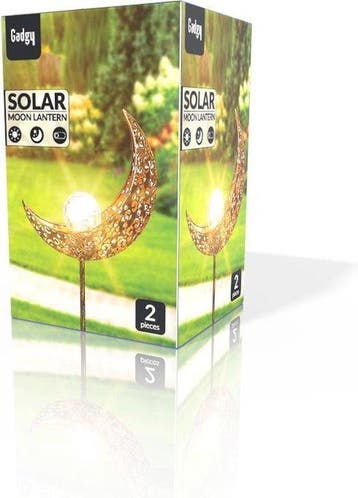 2dekans | Gadgy Solar Maan Lamp met grondspies - Set van 2, Ophalen of Verzenden