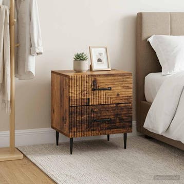 vidaXL Nachtkastje 2 st Oud hout 43 x 34,5 x 47,5 cm Bewerkt, Verzenden, Nieuw