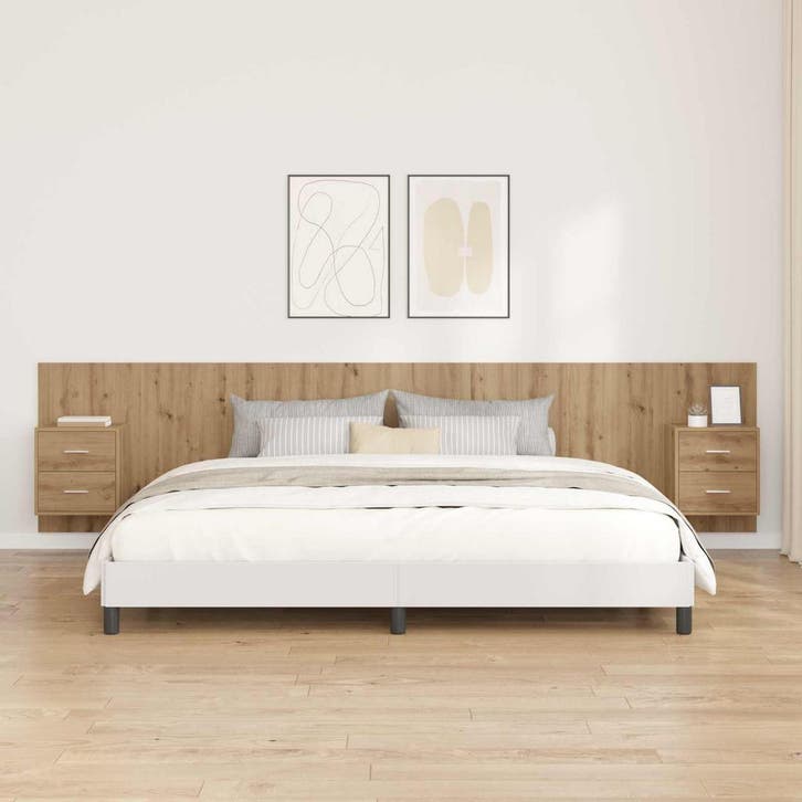 vidaXL Hoofdeinde Met Kast met lade 3 pcs Artisan Eiken, Huis en Inrichting, Slaapkamer | Bedden, Nieuw, Verzenden