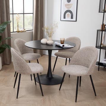 Lot de 2 chaises en bouclé - Soft Taupe - Hauteur dassise :, Verzenden, Neuf