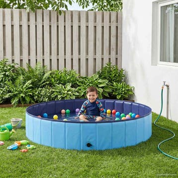 vidaXL Kinder Zwembad Blauw Ø 160 x 30 cm Dik PVC en, Tuin en Terras, Zwembaden, Verzenden, Nieuw