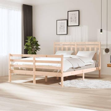 vidaXL Bedframe massief hout 160x200 cm, Verzenden, Nieuw