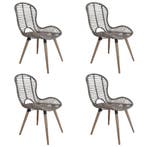 vidaXL Eetkamerstoelen 4 st natuurlijk rattan bruin, Verzenden, Nieuw