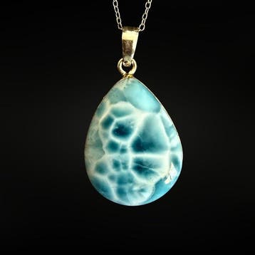 Prachtige hanger van larimar – zilver 925 Hanger - Hoogte: