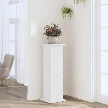 vidaXL Plantenstandaard 33x33x100 cm bewerkt hout wit, Tuin en Terras, Verzenden, Nieuw
