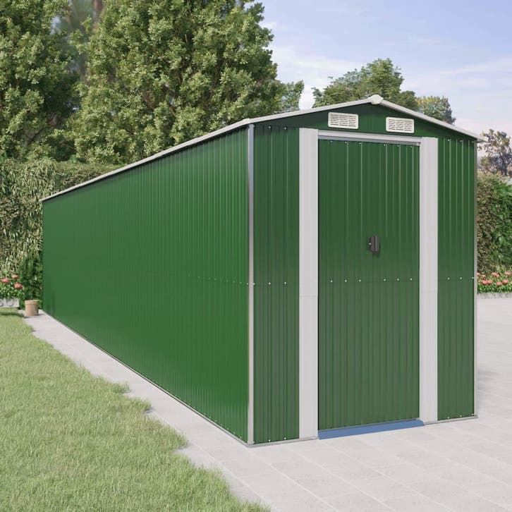 vidaXL Tuinschuur 192x938x223 cm gegalvaniseerd staal groen, Jardin & Terrasse, Abris de jardin, Envoi