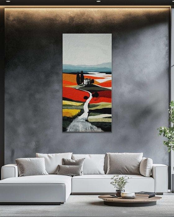 Clelia - The Road to Red Hills, Antiek en Kunst, Kunst | Schilderijen | Modern