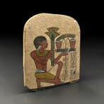 Replica van het oude Egypte Stele die een offertescène aan