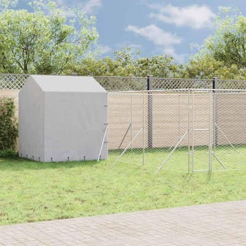 vidaXL Hondenkennel met dak 6x6x2,5 m gegalvaniseerd staal, Verzenden, Nieuw