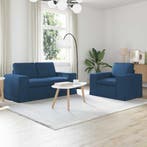 vidaXL bank / zetelstel 2 pcs Blauw 162 x 80 x 82 cm Stof, Huis en Inrichting, Verzenden, Nieuw