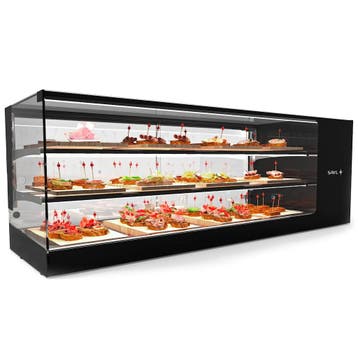 Tapasvitrine | LOGIC | Zwart | +2°C/+6°C | Statisch | 3, Verzenden, Nieuw in verpakking