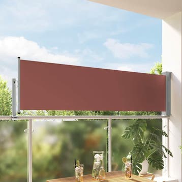 vidaXL Tuinscherm uittrekbaar 80x300 cm bruin, Verzenden