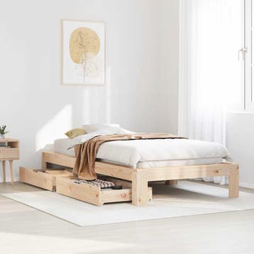 vidaXL Bedframe zonder matras massief grenenhout 75x190 cm, Verzenden, Nieuw