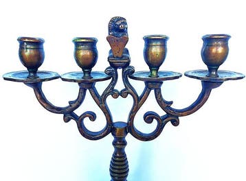 Chandelier candélabre hollandais en bronze ancien et élégant, Antiquités & Art