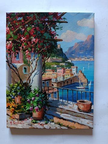 Antonio Russo (XX) - Terrazza di Amalfi (costiera