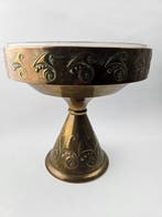 Fruitschaal - Koper - Koperen, Glas fruitschaal