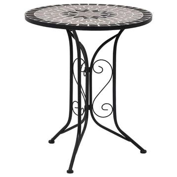 vidaXL Bistrotafel mozaïek 60 cm keramiek grijs, Verzenden