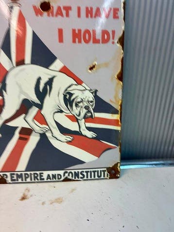 Union Jack Bulldog – Brits Empire – Emaille Reclamebord -