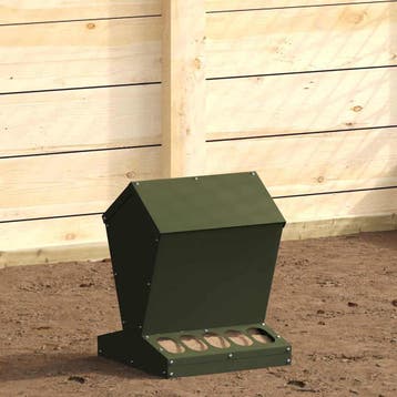vidaXL Kippenvoerbak Olijf Groen 30 x 30 x 39 cm Koudgewalst, Verzenden, Nieuw