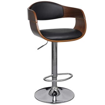 vidaXL Barkruk gebogen hout en kunstleer, Verzenden, Nieuw